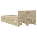 sengeramme med sengegavl 75x190 cm konstrueret træ sonoma-eg