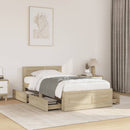 sengeramme med sengegavl 75x190 cm konstrueret træ sonoma-eg