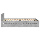 sengeramme med sengegavl 75x190 cm konstrueret træ betongrå