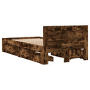 sengeramme med sengegavl 75x190 cm konstrueret træ røget eg