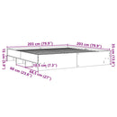 sengestel 200x200 cm konstrueret træ betongrå