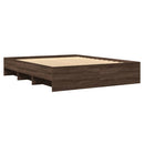sengeramme 150x200 cm uden madras konstrueret træ brunt eg