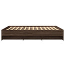 sengeramme 150x200 cm uden madras konstrueret træ brunt eg