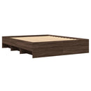 sengeramme 150x200 cm uden madras konstrueret træ brunt eg
