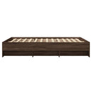 sengeramme 140x200 cm uden madras konstrueret træ brunt eg