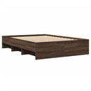 sengeramme 120x200 cm uden madras konstrueret træ brunt eg