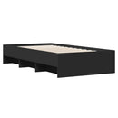 sengeramme 100x200 cm konstrueret træ sort