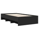 sengeramme 100x200 cm konstrueret træ sort