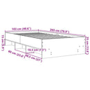 sengeramme 100x200 cm konstrueret træ sort