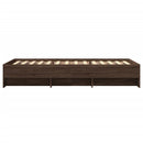 sengeramme 100x200 cm uden madras konstrueret træ brunt eg