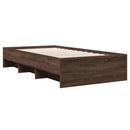 sengeramme 100x200 cm uden madras konstrueret træ brunt eg