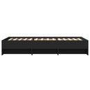 sengeramme 90x200 cm konstrueret træ sort