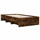 sengeramme 90x200 cm uden madras konstrueret træ røget eg