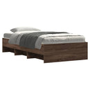 sengeramme 90x200 cm uden madras konstrueret træ brunt eg