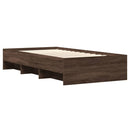 sengeramme 90x200 cm uden madras konstrueret træ brunt eg