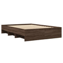 sengeramme 140x190 cm uden madras konstrueret træ brunt eg