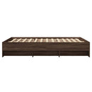 sengeramme 140x190 cm uden madras konstrueret træ brunt eg
