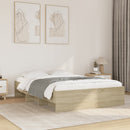 sengestel 135x190 cm konstrueret træ sonoma-eg