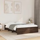 sengestel 135x190 cm konstrueret træ brun eg
