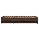 sengeramme 90x190 cm uden madras konstrueret træ brunt eg