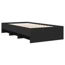 sengeramme 75x190 cm konstrueret træ sort