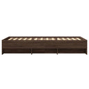 sengeramme 75x190 cm uden madras konstrueret træ brunt eg