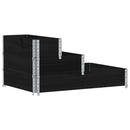 højbed 120x80 cm 3 niveauer massivt fyrretræ sort