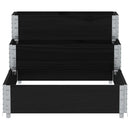 højbed 120x80 cm 3 niveauer massivt fyrretræ sort