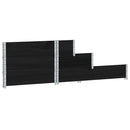 højbed 120x80 cm 3 niveauer massivt fyrretræ sort
