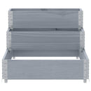 højbed 120x80 cm 3 niveauer massivt fyrretræ grå