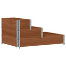 højbed 120x80 cm 3 niveauer massivt fyrretræ brun