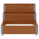 højbed 120x80 cm 3 niveauer massivt fyrretræ brun