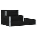 højbed 120x80 cm 3 niveauer massivt fyrretræ sort
