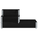 højbed 120x80 cm 3 niveauer massivt fyrretræ sort