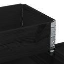 højbed 120x80 cm 3 niveauer massivt fyrretræ sort