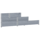 højbed 120x80 cm 3 niveauer massivt fyrretræ grå