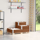 højbed 120x80 cm 3 niveauer massivt fyrretræ brun