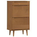 skoskab MOLDE 59,5x35x103 cm massivt fyrretræ brun