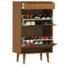 skoskab MOLDE 59,5x35x103 cm massivt fyrretræ brun