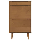 skoskab MOLDE 59,5x35x103 cm massivt fyrretræ brun
