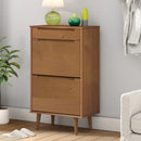 skoskab MOLDE 59,5x35x103 cm massivt fyrretræ brun