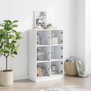 skab med låger 68x37x109 cm konstrueret træ hvid
