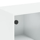 skab med låger 68x37x109 cm konstrueret træ hvid