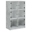 skab med låger 68x37x109 cm konstrueret træ betongrå