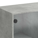 skab med låger 68x37x109 cm konstrueret træ betongrå