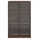 skab med låger 68x37x109 cm konstrueret træ brun egetræsfarve