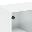 skab med låger 68x37x142 cm konstrueret træ hvid