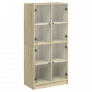 skab med låger 68x37x142 cm konstrueret træ sonoma-eg