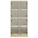 skab med låger 68x37x142 cm konstrueret træ sonoma-eg