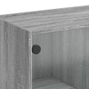 skab med låger 68x37x142 cm konstrueret træ grå sonoma-eg